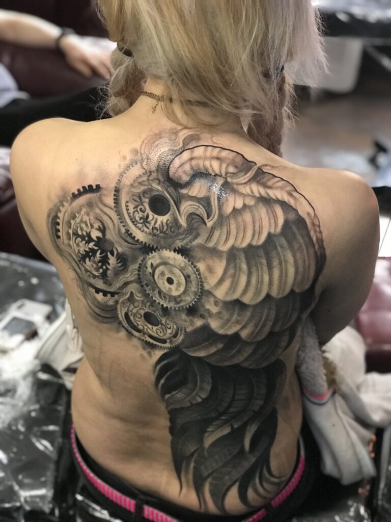 Back Realism Warrior tattoo at theYoucom