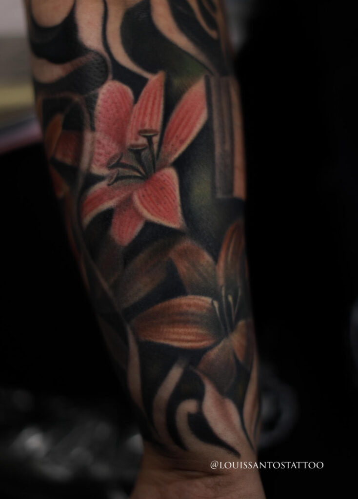 Watercolor Lilies Bouquet Flowers Tattoo Design – Tattoos Wizard Designs