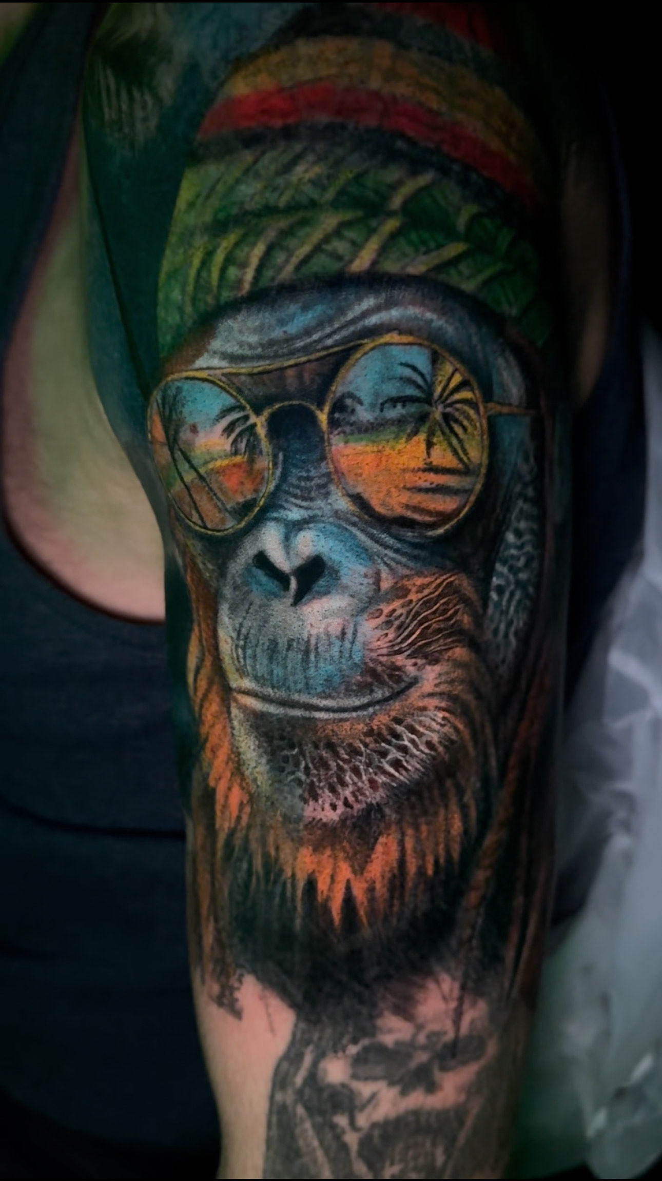 Monkey cover up tattoo manchester